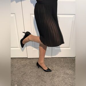 NWT American Apparel Black Chiffon Pleated Skirt S